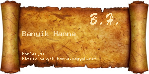 Banyik Hanna névjegykártya
